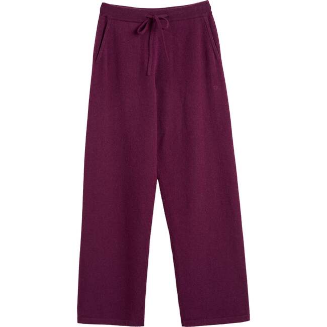 Pure Cashmere Wide Leg Pants, Mulberry - Pants - 4