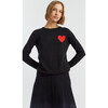 Breton Heart Wool & Cashmere Sweater, Black - Sweaters - 1 - thumbnail
