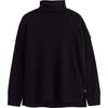 Relaxed Roll Neck Wool & Cashmere Sweater, Black - Sweaters - 4