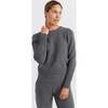 Pure Cashmere Cropped Sweater, Mid Grey Melange - Sweaters - 3 - thumbnail