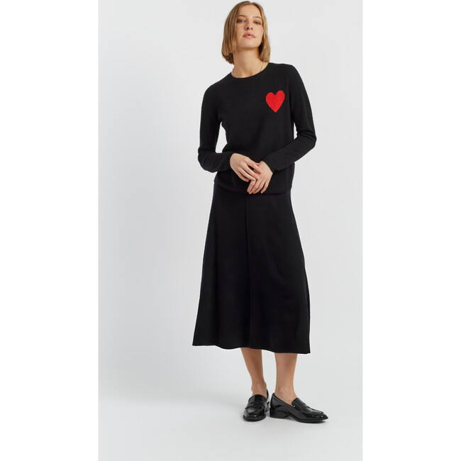 Breton Heart Wool & Cashmere Sweater, Black