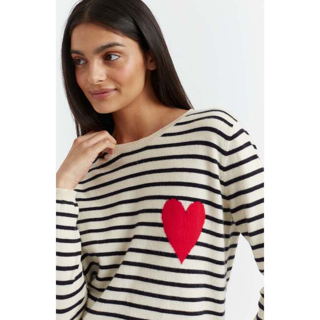 Breton Heart Wool & Cashmere Sweater, Cream