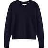 Pure Cashmere Cropped Sweater, Navy - Sweaters - 3 - thumbnail