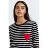 Breton Heart Wool & Cashmere Sweater, Navy - Sweaters - 2 - thumbnail
