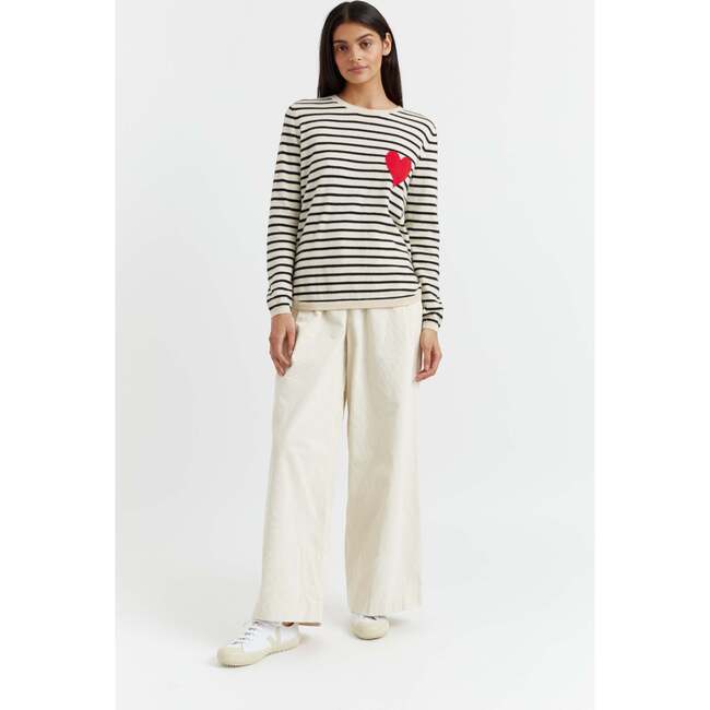 Breton Heart Wool & Cashmere Sweater, Cream - Sweaters - 3