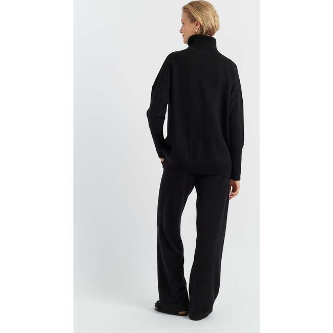 Pure Cashmere Roll Neck Sweater, Black - Sweaters - 3
