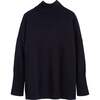 Pure Cashmere Roll Neck Sweater, Navy - Sweaters - 4 - thumbnail