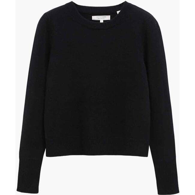 Pure Cashmere Cropped Sweater, Black - Sweaters - 4