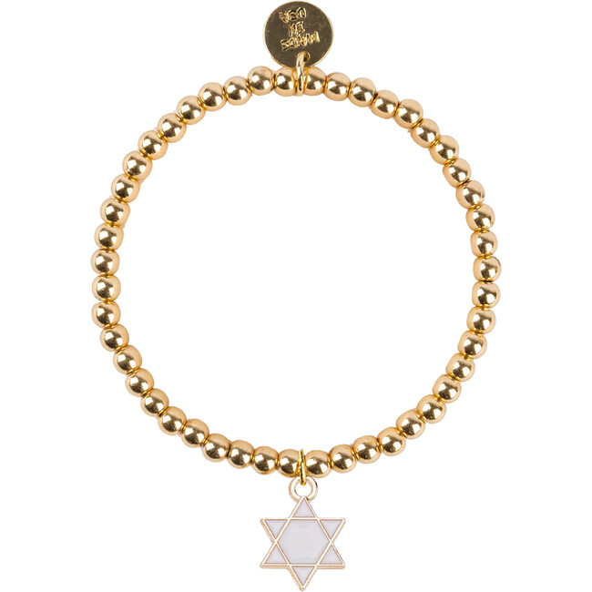 White Star of David Dainty Gold Bracelet, Gold