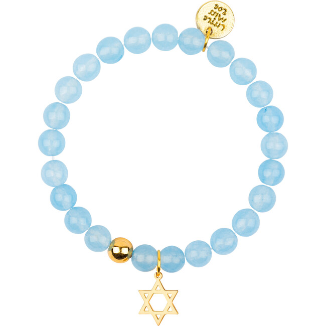 Solid Star of David Gemstone Bracelet, Blue