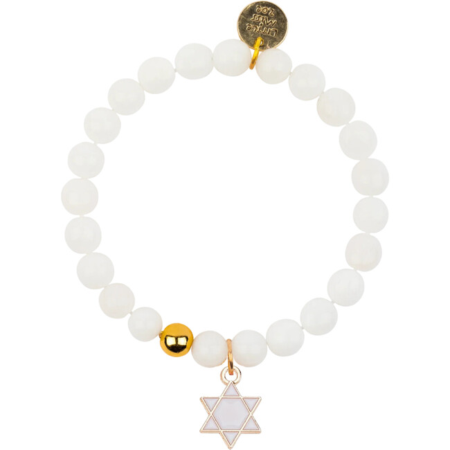 White Star of David Gemstone Bracelet, White