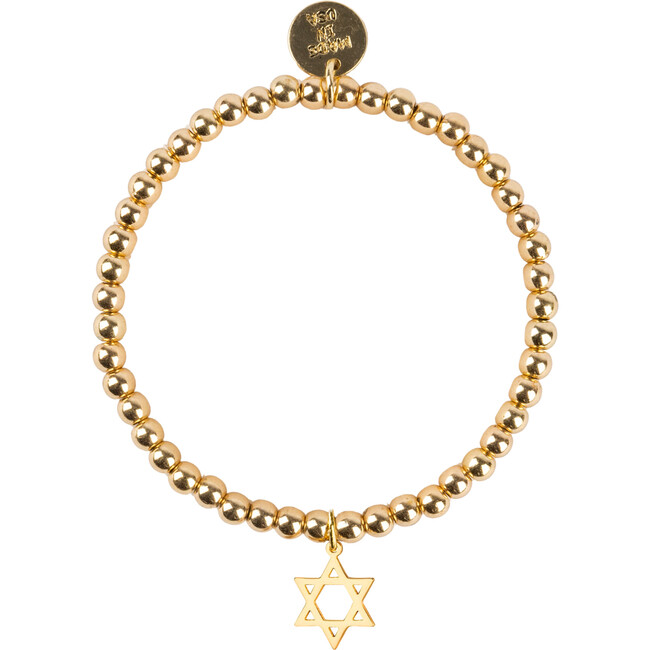 Solid Star of David Dainty Gold Bracelet, Gold