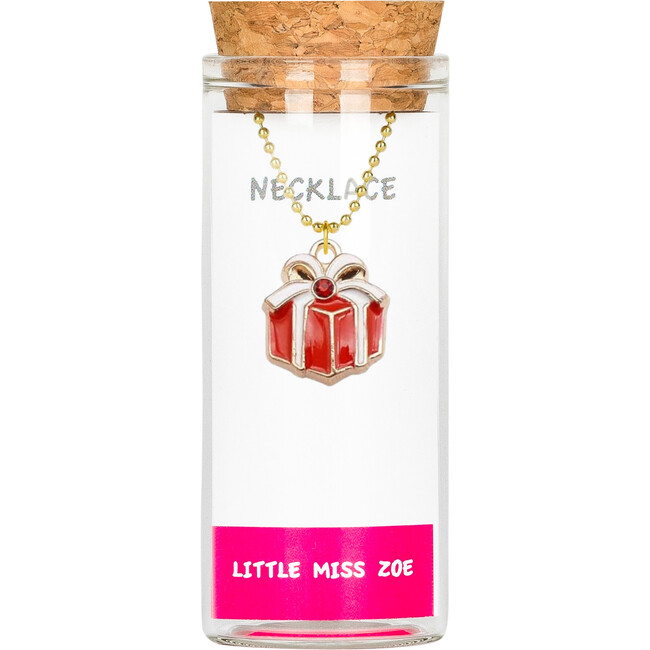 Charming Necklace in a Bottle - Present, Red