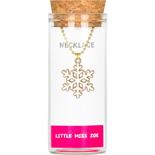Charming Necklace in a Bottle - Snowflake, White