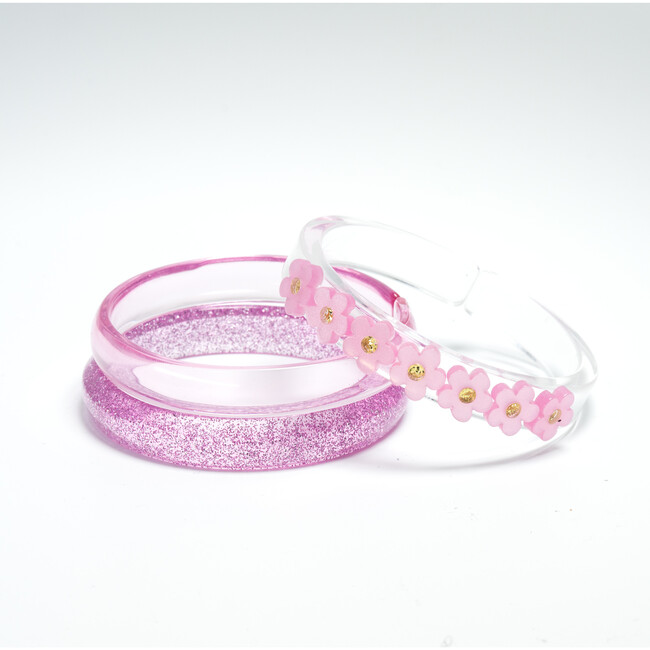 Flowers Satin Pink Bangles