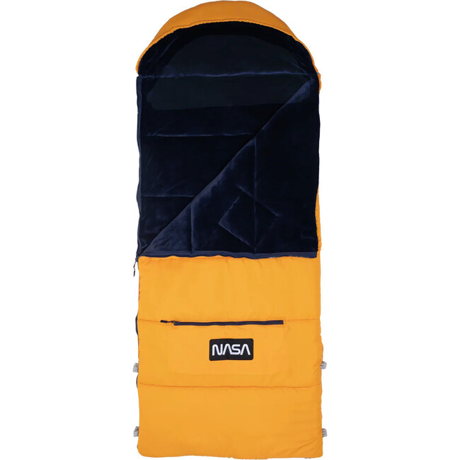 Sleep-N-Pack™ Big Kid Sleeping Bag Backpack, NASA Sunglow/ Navy Iris