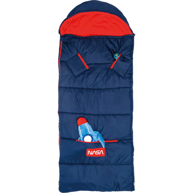 Sleep-N-Pack™ Big Kid Sleeping Bag Backpack, NASA Navy Iris /Fiery Red