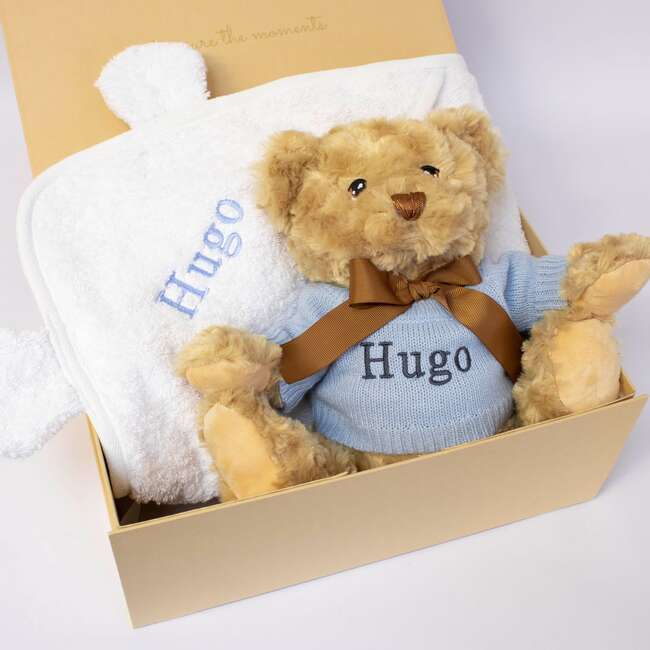 Teddy And Towel Gift Set, Calm Blue