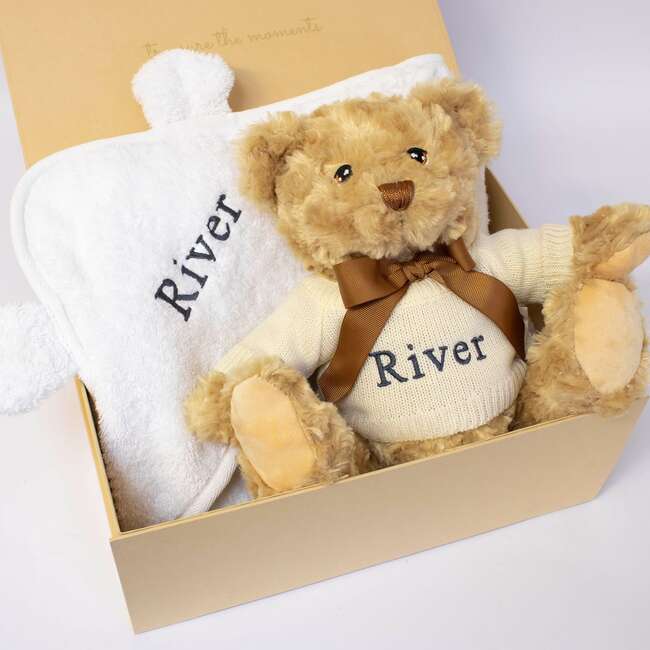 Teddy And Towel Gift Set, Ivory