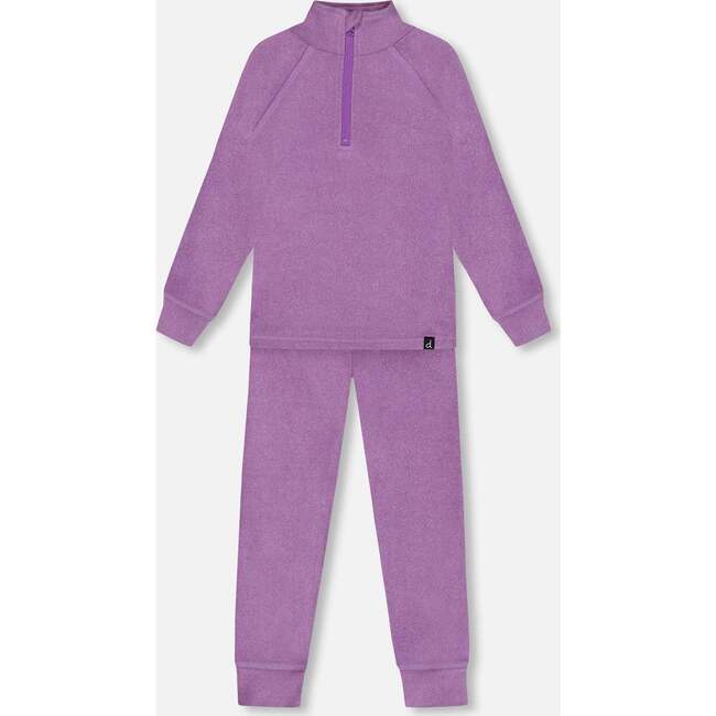 Two Piece Thermal Underwear Set, Purple - Loungewear - 1