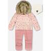 One-Piece Baby Snug Snowsuit Designed for Car Seat, Pink Mini Flowers - Snowsuits - 1 - thumbnail