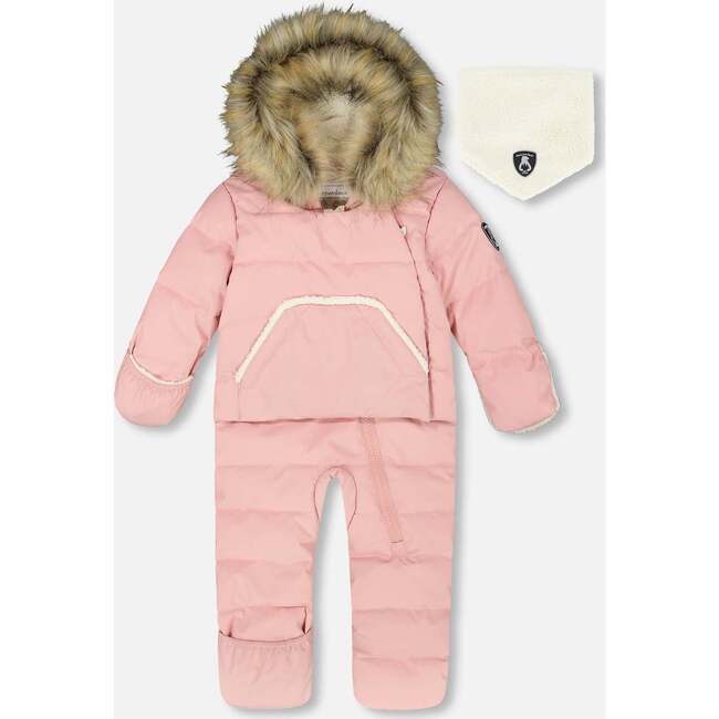 One-Piece Baby Snug Snowsuit Designed for Car Seat, Pink