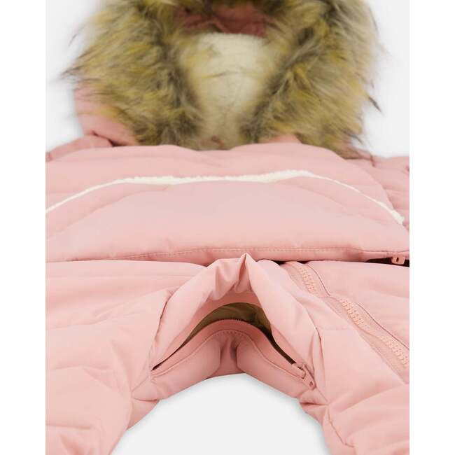 One-Piece Baby Snug Snowsuit Designed for Car Seat, Pink - Snowsuits - 6