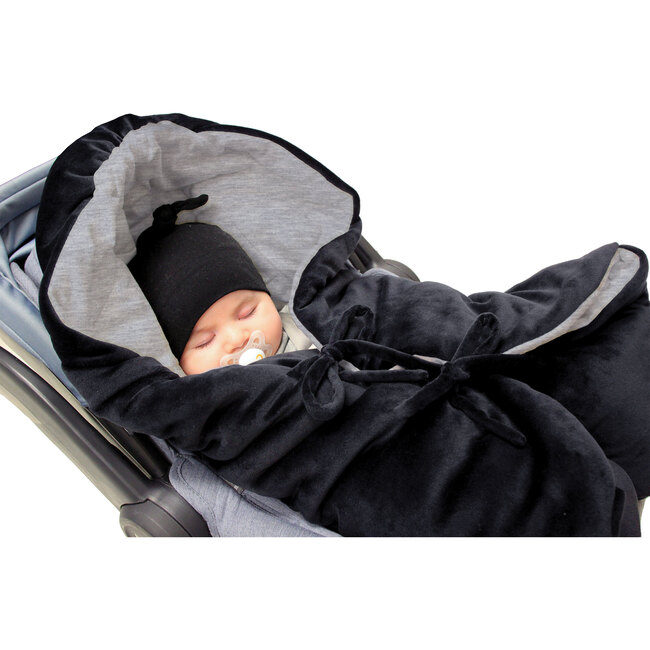 Nido Mild Climate Wrap, Black Velour - Stroller Accessories - 2