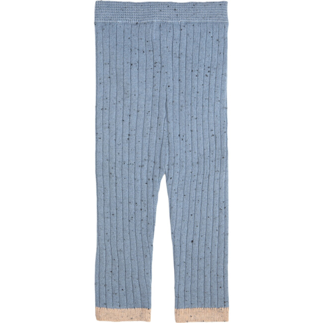 Ribbed Knit Retro Leggings, Lake Blue