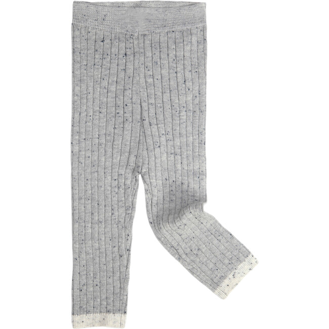 Ribbed Knit Retro Leggings, Heather Grey