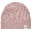 Ribbed Knit Retro Beanie, Ash Rose - Hats - 1 - thumbnail