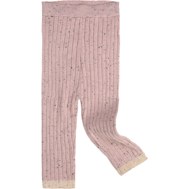 Ribbed Knit Retro Leggings, Ash Rose