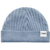 Ribbed Knit Retro Beanie, Lake Blue - Hats - 4 - thumbnail