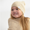 Ribbed Knit Retro Beanie, Oat - Hats - 3 - thumbnail