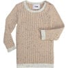 Ribbed Knit Long Sleeve Retro Top, Oat - Shirts - 5 - thumbnail