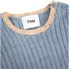 Ribbed Knit Long Sleeve Retro Top, Lake Blue - Shirts - 3 - thumbnail
