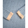 Ribbed Knit Long Sleeve Retro Top, Lake Blue - Shirts - 4 - thumbnail