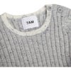 Ribbed Knit Long Sleeve Retro Top, Heather Grey - Shirts - 4 - thumbnail