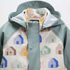 House Print Rain Coverall Jumpsuit, Teal - Raincoats - 4 - thumbnail
