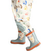 House Print Rain Boots, Teal - Rain Boots - 2 - thumbnail