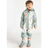 House Print Rain Coverall Jumpsuit, Teal - Raincoats - 6 - thumbnail