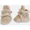 Plush Baby Booties With Anti-Slip Grip Soles, Sand - Booties - 3 - thumbnail