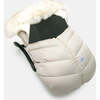 Tundra Car Seat Cocoon, White Fur & Beige Heather - Car Seat Accessories - 3 - thumbnail