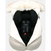 Tundra Car Seat Cocoon, White Fur & Beige Heather - Car Seat Accessories - 4 - thumbnail