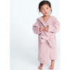 Fuzzy Waist Tie Hooded Robe, Ash Rose - Robes - 2 - thumbnail
