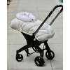 Tundra Car Seat Cocoon, White Fur & Beige Heather - Car Seat Accessories - 7 - thumbnail