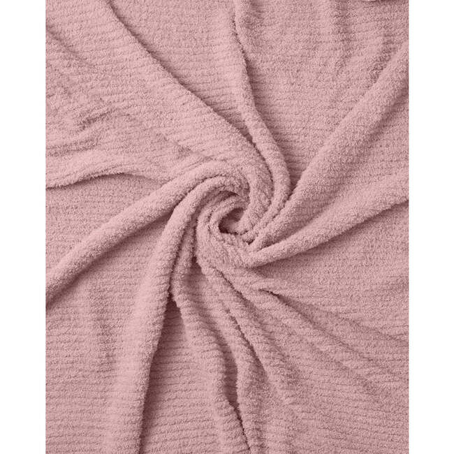 Fuzzy Cushy Ribbed Blanket, Ash Rose