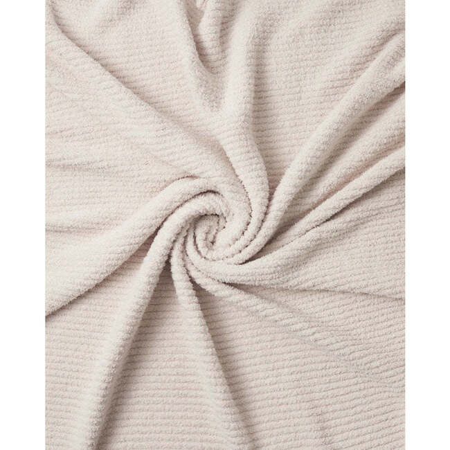 Fuzzy Cushy Ribbed Blanket, Ecru