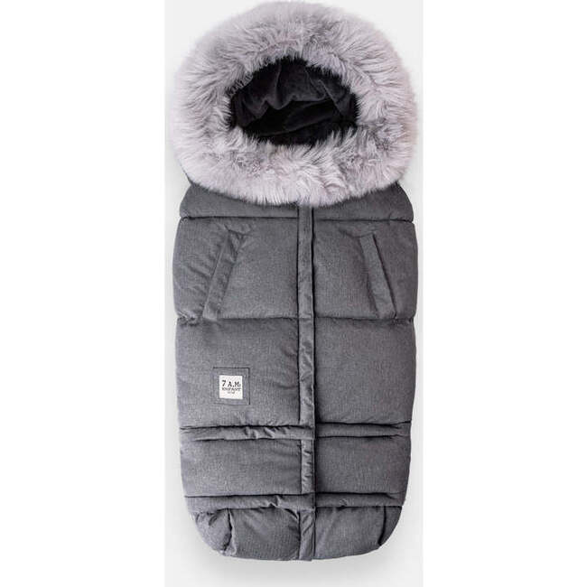 Evolution Tundra 212 Hook-N-Loop Zipper Blanket, Heather Grey Dark Faux Fur