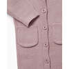 Chunky Ribbed Knit Round Neck Long Sleeve Fitted Romper, Ash Rose - Rompers - 4 - thumbnail